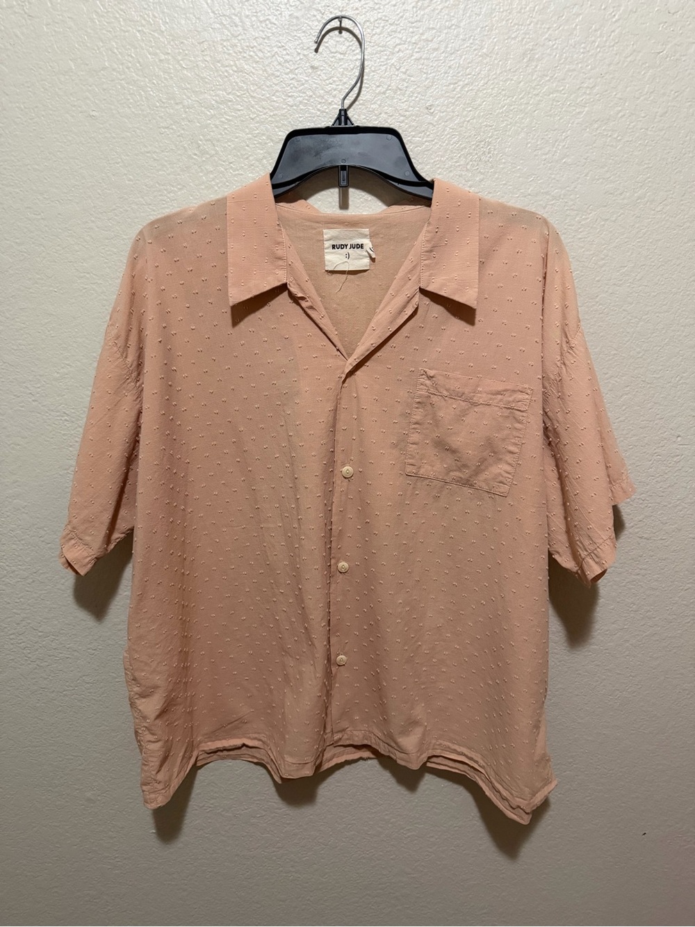 Rudy Jude Portuguese School Shirt Organic Cotton Gauze Peach Pink Estimated L/XL